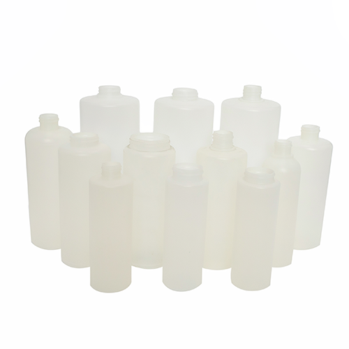 Grouped plastic bottles